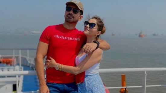 Rubina Dilaik with her husband Abhinav Shukla.