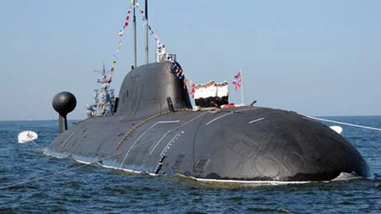 India's sole nuclear powered submarine (SSN) INS Chakra, which is on lease from Russia.(Pic: Indian Navy)
