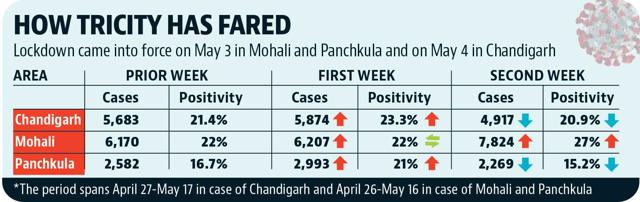 The cases in Mohali surged by 26% in the second week and positivity rate, too, shot up from 22% to 27% The cases in Mohali surged by 26% in the second week and positivity rate, too, shot up from 22% to 27%