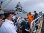 "The stranding, drifting and subsequent events have led to loss of several lives," the central ministry statement said. In picture - Crew members of ONGC's Barge P305 who were stranded in the Mumbai offshore due to Cyclone Tauktae rescued by the Indian Navy.