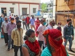 Medical Department Principal Secretary Akhil Arora said one health assistant will be employed at each Gram Panchayat, two at Primary Health Centers and three at Community Health Centers. In picture - Queue for a Covid-19 test in Jaipur.
