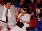 Bhumi Pednekar with her father Satish Pednekar in a throwback picture from her childhood.