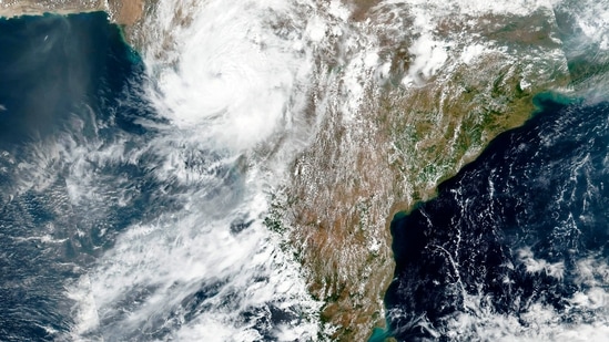 Satellite image released NASA shows Cyclone Tauktae approaching India's western coast. (AP)