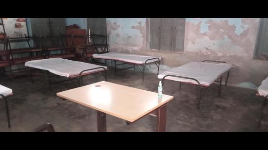 A view of isolation centre at Rohtak’s Bainsi village. (HT Photo)