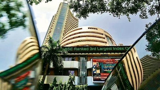 Sensex falls by 290 points to close below 50,000, Nifty ends at 15,027.(Reuters)