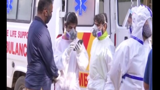 The image shows Murthaza Junaid and Muteeb Zoheb, who have been volunteering as ambulance drivers in Bengaluru. (ANI) The image shows Murthaza Junaid and Muteeb Zoheb, who have been volunteering as ambulance drivers in Bengaluru. (ANI)
