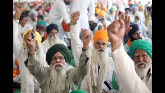 Farmers have been camping at Delhi borders against the Centre’s new farm laws. (ANI)