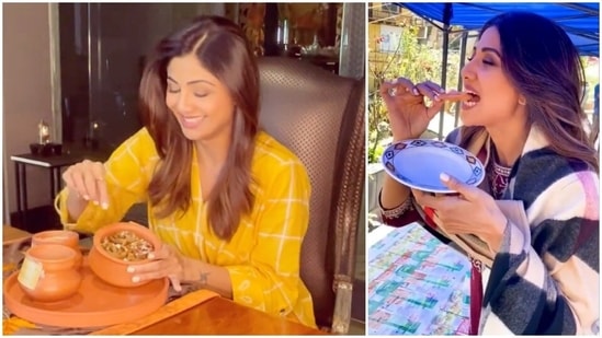 Shilpa Shetty Kundra: As much as she loves staying fit, Shilpa also enjoys her cheat meals once in a while. Apart from sharing fitness videos on her social media, Shilpa also floods her feed with lip-smacking recipes. Her 'Sunday binge' videos are proof that she cannot live without desserts.(Instagram/@theshilpashetty)