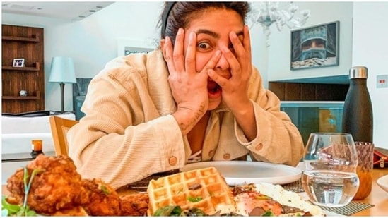 Priyanka Chopra Jonas: Not once, not twice, Priyanka has a lot of times expressed her love for Punjabi food. So if you want to eat and not gain weight then work out is the only solution.(Instagram/@priyankachopra)