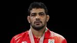 India's Gold medalist Sushil Kumar poses during the medal ceremony for the Men's Freestyle 74 kg at the Gold Coast 2018 Commonwealth Games on April 12, 2018. (Getty Images) India's Gold medalist Sushil Kumar poses during the medal ceremony for the Men's Freestyle 74 kg at the Gold Coast 2018 Commonwealth Games on April 12, 2018. (Getty Images)