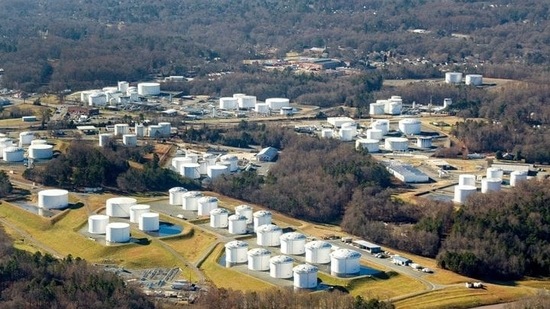 Holding tanks are seen at Colonial Pipeline's Charlotte Tank Farm in Charlotte, North Carolina, US.(via Reuters)