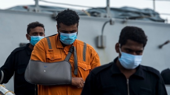 P305 was one of three barges that were carried adrift by Tauktae, the most powerful storm to hit Mumbai in two decades, and has become the focal point of rescue operations. (Pratik Chorge/HT Photo)