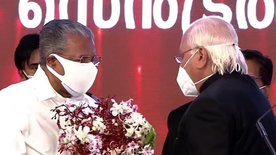 Chief minister of Kerala Pinarayi Vijayan after taking oath during the swearing-in ceremony, in Thiruvananthapuram on May 20, 2021(ANI Photo)