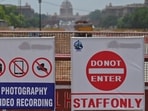 Last week, the CPWD installed boards prohibiting photography or video recording and restricted the entry of public at the construction site for the Central Vista. (AFP) Last week, the CPWD installed boards prohibiting photography or video recording and restricted the entry of public at the construction site for the Central Vista. (AFP)