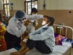 A doctor treats a Black Fungus infected patient at Mucormycosis ward of government ENT hospital in Hyderabad. (PTI Photo) A doctor treats a Black Fungus infected patient at Mucormycosis ward of government ENT hospital in Hyderabad. (PTI Photo)
