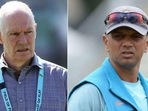Former Indian head coach Greg Chappell (L), Former Indian captain Rahul Dravid