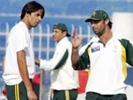 Shoaib Akhtar and Mohammad Asif in 2006 Shoaib Akhtar and Mohammad Asif in 2006