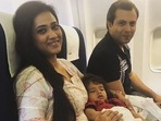 Shweta Tiwari and Abhinav Kohli with their son Reyansh. Shweta Tiwari and Abhinav Kohli with their son Reyansh.