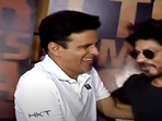 Actor Manoj Bajpayee  with actor Shah Rukh Khan. (YouTube screengrab/Bolly2BoxGossip)