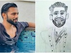 Rahul Vaidya is not impressed by his fan art. Rahul Vaidya is not impressed by his fan art.