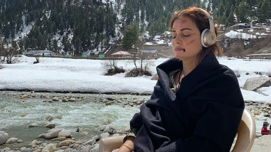 Dia Mirza shares a pic from the sets of Kaafir. Dia Mirza shares a pic from the sets of Kaafir.