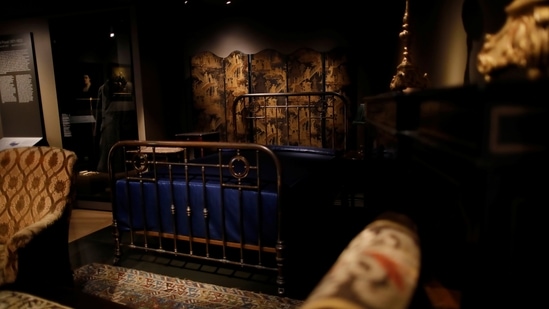 A view shows the reconstruction, with original furniture, of the room where Marcel Proust wrote "In search of lost time" at the Carnavalet-History of Paris Museum, located in the Marais district, during a press visit after four years of renovations in Paris, France, May 20, 2021.  (REUTERS)