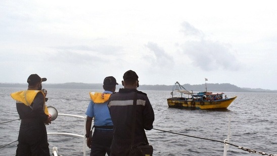 Pre-emptive measures for Cyclone Yaas likely to form in the Bay of Bengal. India Coast Guard ships at Andaman and Nicobar relayed weather warning to mariners and fishermen urging them to return to shore or take shelter in the nearest Port. Pre-emptive measures for Cyclone Yaas likely to form in the Bay of Bengal. India Coast Guard ships at Andaman and Nicobar relayed weather warning to mariners and fishermen urging them to return to shore or take shelter in the nearest Port.