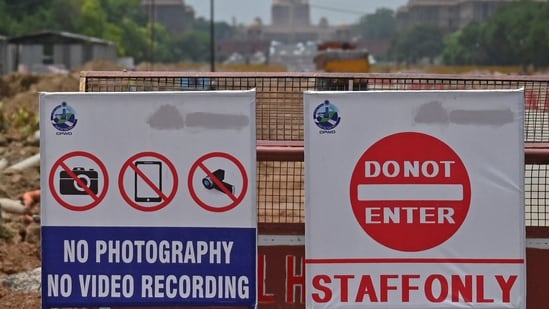 Last week, the CPWD installed boards prohibiting photography or video recording and restricted the entry of public at the construction site for the Central Vista. (AFP)