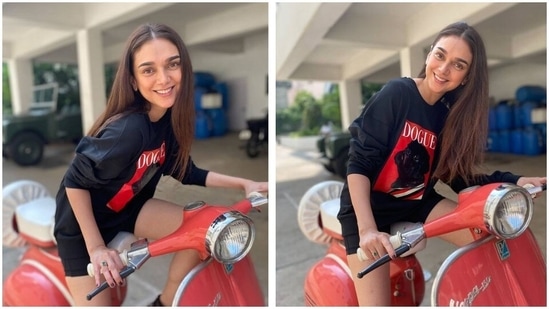 Aditi Rao Hydari: Who does not love oversized clothes whether it is a T-shirt or a hoodie. You can wear it with either cycling shorts or tights or joggers.(Instagram/@aditiraohydari)