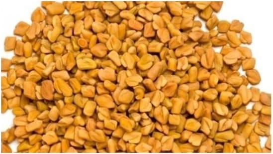 Fenugreek: It contains proteins and nicotinic acid which stimulates hair growth. Add some water and coconut oil to the herb and make it into a paste. Apply it on your scalp and leave it for an hour then wash it off. (Instagram/@badanicorporation)