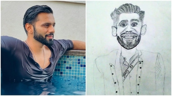 Rahul Vaidya is not impressed by his fan art.