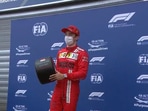 Charles Leclerc celebrates pole at the 2021 Monaco Grand Prix.