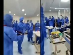 The image shows the hospital staff singing Namo Namo composed by Amit Trivedi. The image shows the hospital staff singing Namo Namo composed by Amit Trivedi.