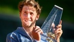 Casper Ruud of Norway lifts the trophy at the ATP 250 Geneva Open(AP) Casper Ruud of Norway lifts the trophy at the ATP 250 Geneva Open(AP)