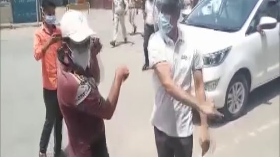 The man was stopped by the collector and a posse of police, an official said.(Screengrab) The man was stopped by the collector and a posse of police, an official said.(Screengrab)