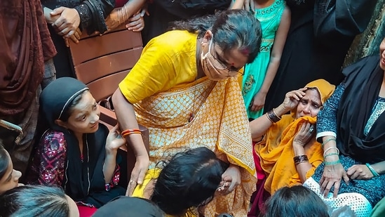People attend funeral of Faisal Hussain, a vegetable vendor, after family members alleged that he died in police custody, in Unnao district. (PTI Photo) People attend funeral of Faisal Hussain, a vegetable vendor, after family members alleged that he died in police custody, in Unnao district. (PTI Photo)