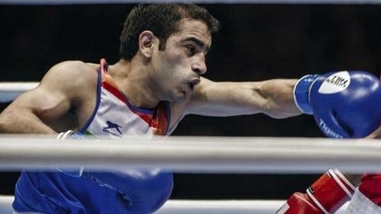 India's Amit Panghal in action. (AP) India's Amit Panghal in action. (AP)