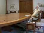 PM Modi holding the virtual review meeting on Sunday.(ANI Photo) PM Modi holding the virtual review meeting on Sunday.(ANI Photo)