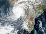 The powerful cyclone that emerged in the Arabian Sea made landfall on India's western coast on Monday.(AP) The powerful cyclone that emerged in the Arabian Sea made landfall on India's western coast on Monday.(AP)