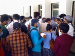 With a massive surge in coronavirus infections across the country, demand for Remdesivir has gone up manifold. In picture - People waiting to buy Remdesivir in Bhopal.(PTI) With a massive surge in coronavirus infections across the country, demand for Remdesivir has gone up manifold. In picture - People waiting to buy Remdesivir in Bhopal.(PTI)