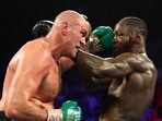 Tyson Fury in action against Deontay Wilder. (File Photo)(REUTERS)