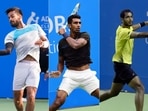 File Photos of Sumit Nagal (left), Ramkumar Ramanthan, and Prajnesh Gunneswaran (centre).(Twitter) File Photos of Sumit Nagal (left), Ramkumar Ramanthan, and Prajnesh Gunneswaran (centre).(Twitter)