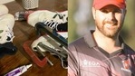 Zimbabwe cricketer Ryan Burls (right) posted a photo of his shoes and the glue on Twitter (right) while seeking sponsorship.(HT Collage) Zimbabwe cricketer Ryan Burls (right) posted a photo of his shoes and the glue on Twitter (right) while seeking sponsorship.(HT Collage)