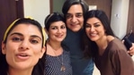 Sushmita Sen poses with her Aarya co-star Chandrachur Singh.