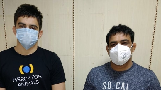 Wrestler Sushil Kumar and his associate Ajay Kumar arrested by Delhi Police special cell in connection with the Chhatrasal Stadium murder case (ANI Photo)