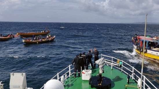 Indian Coast Guard has mobilized its assets in view of Cyclone Yaas. (ANI) Indian Coast Guard has mobilized its assets in view of Cyclone Yaas. (ANI)