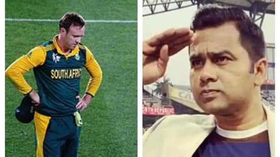 AB de Villiers and Aakash Chopra. (File)