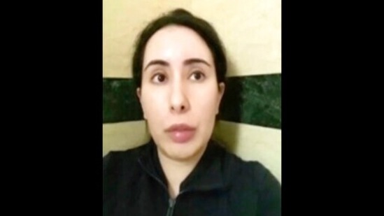 Image taken from video in an unknown location shows Sheikha Latifa bint Mohammed Al Maktoum speaking into a mobile phone camera.(AP / File Photo)