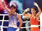 Mohammed Hussamuddin (right) and Anirudh Thapa celebrate their wins in Dubai. (HT Collage/BFI) Mohammed Hussamuddin (right) and Anirudh Thapa celebrate their wins in Dubai. (HT Collage/BFI)