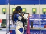 Elavenil Valarivan in action during the European Shooting Championship.(Twitter) Elavenil Valarivan in action during the European Shooting Championship.(Twitter)